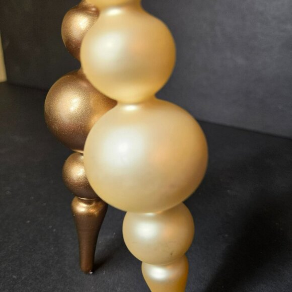 Frontgate Gold Finial Ornaments Set Of Two Handcrafted Glass 8" Holiday Decor - Picture 5 of 9